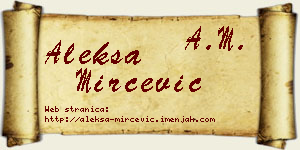 Aleksa Mirčević vizit kartica